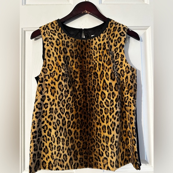 MILLY 6 Animal Print Leopard Faux Fur Lamb Leather Sleeveless MINT USA Baddie - Picture 2 of 12